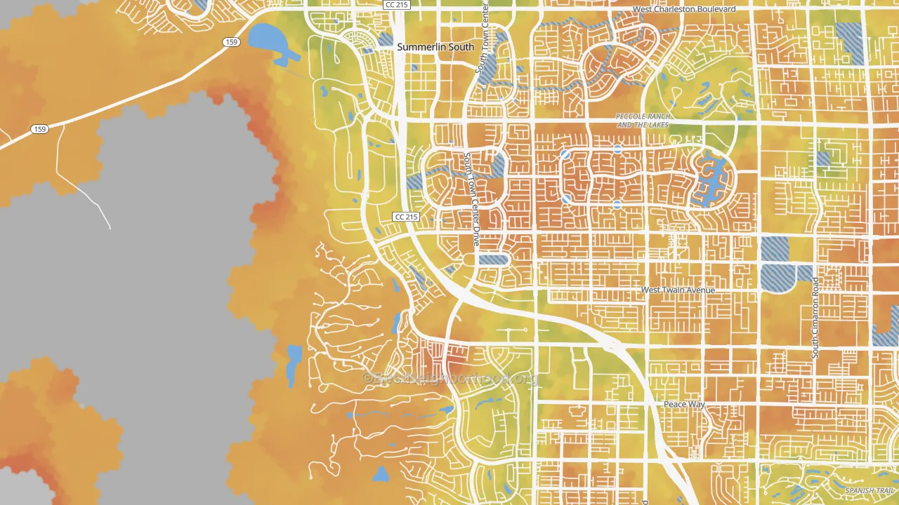 Bike Grade map of Summerlin South, NV