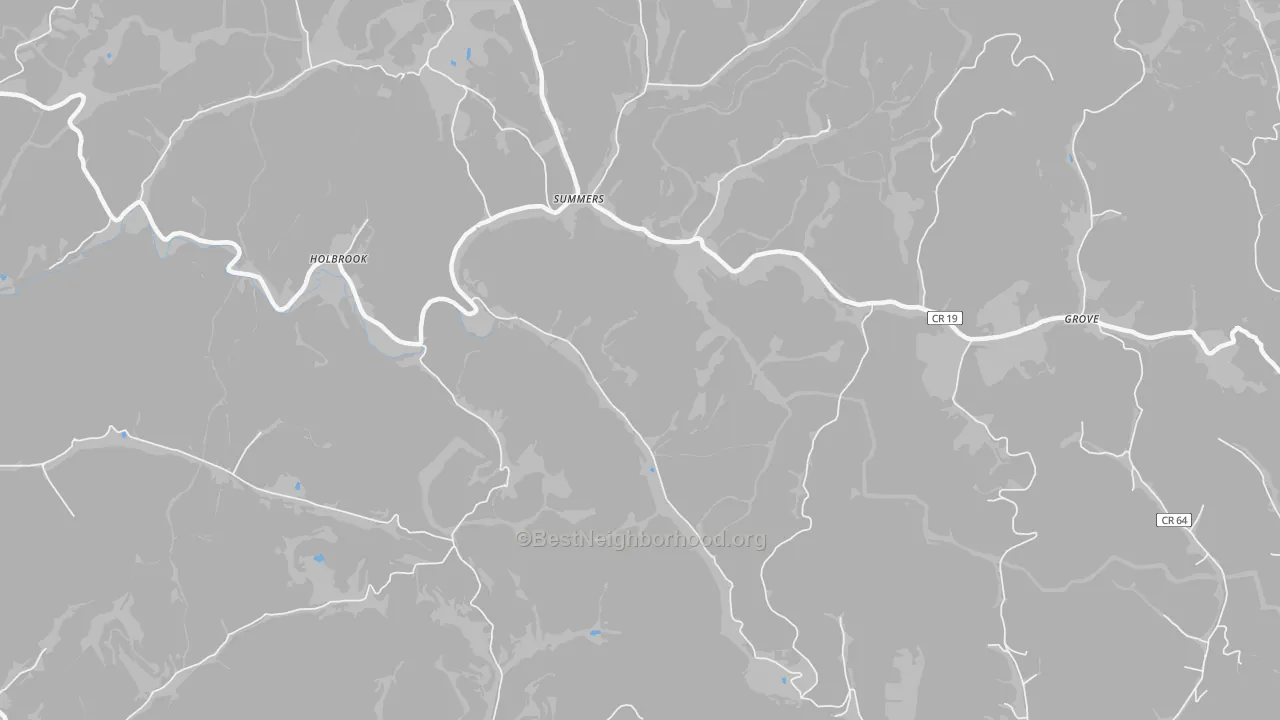 Bike Grade map of Summers, WV