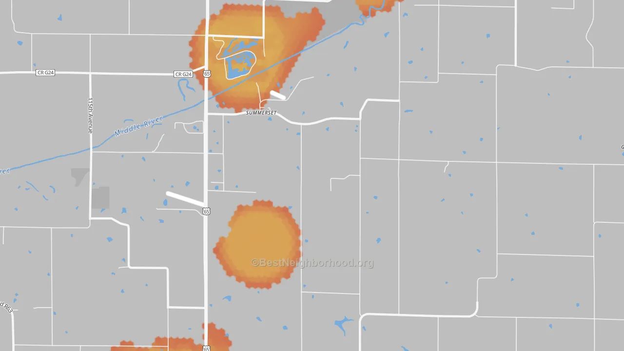 Bike Grade map of Summerset, IA