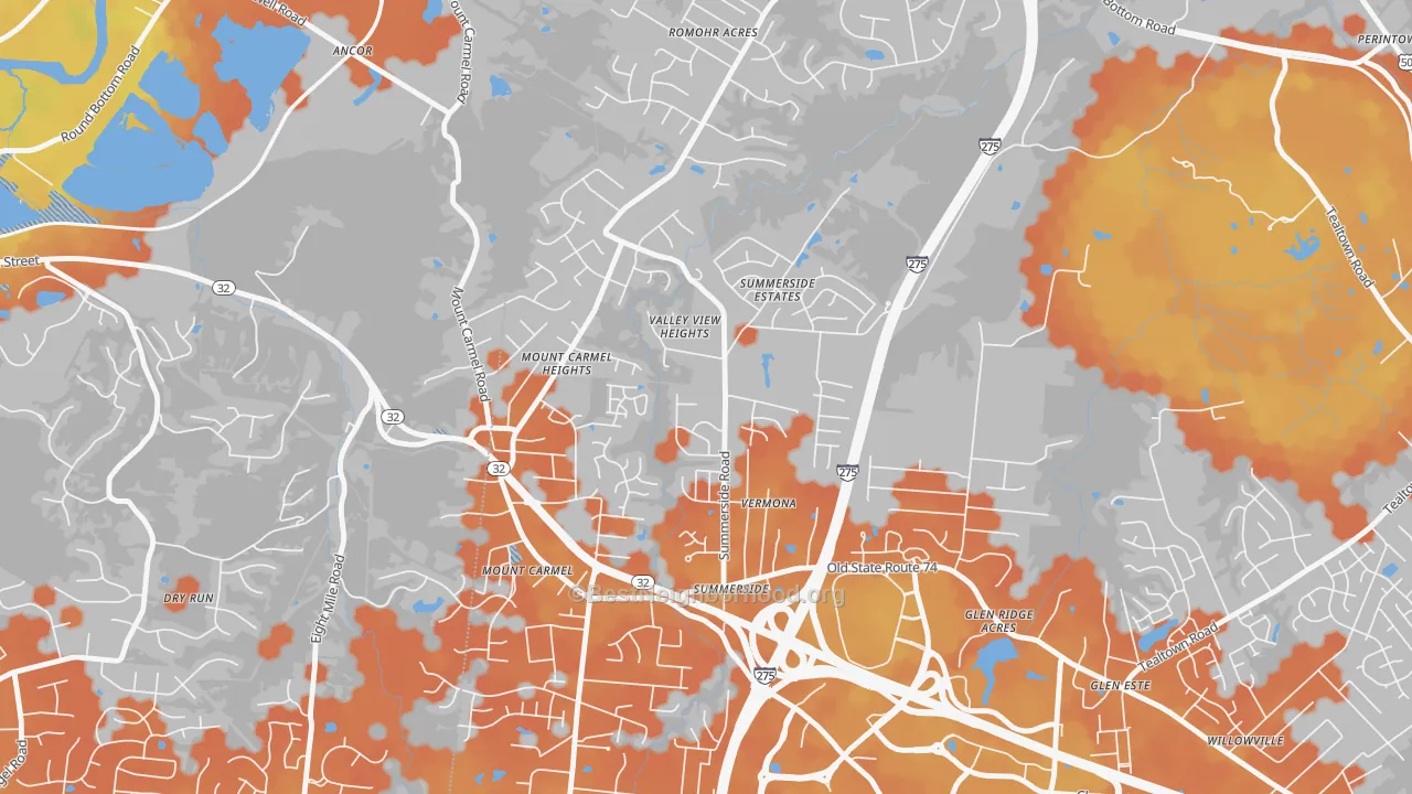 Bike Grade map of Summerside, Cincinnati, OH