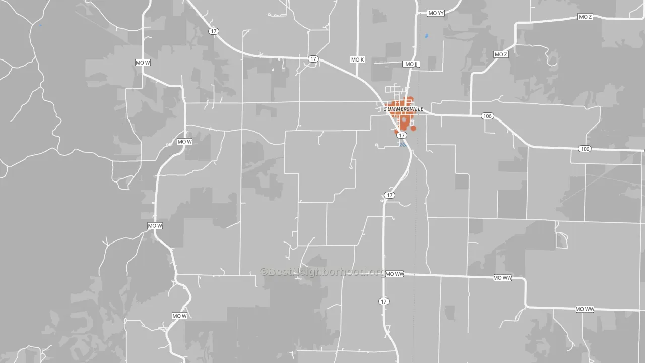 Bike Grade map of Summersville, MO