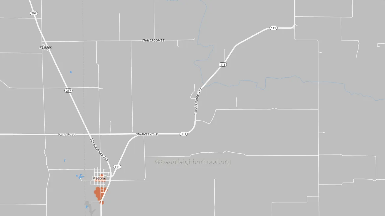 Bike Grade map of Summerville, IL