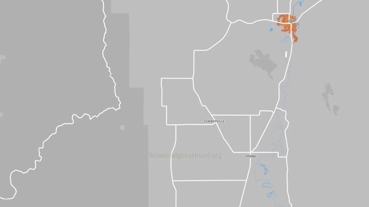 Bike Grade map of Summerville, OR