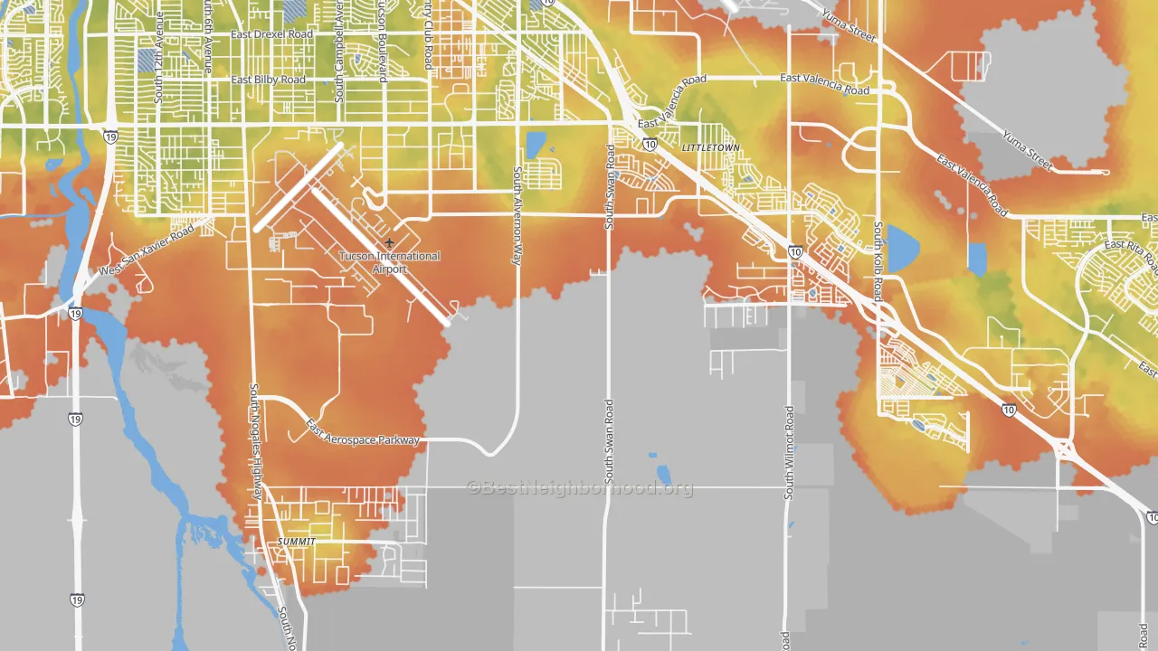 Bike Grade map of Summit, AZ