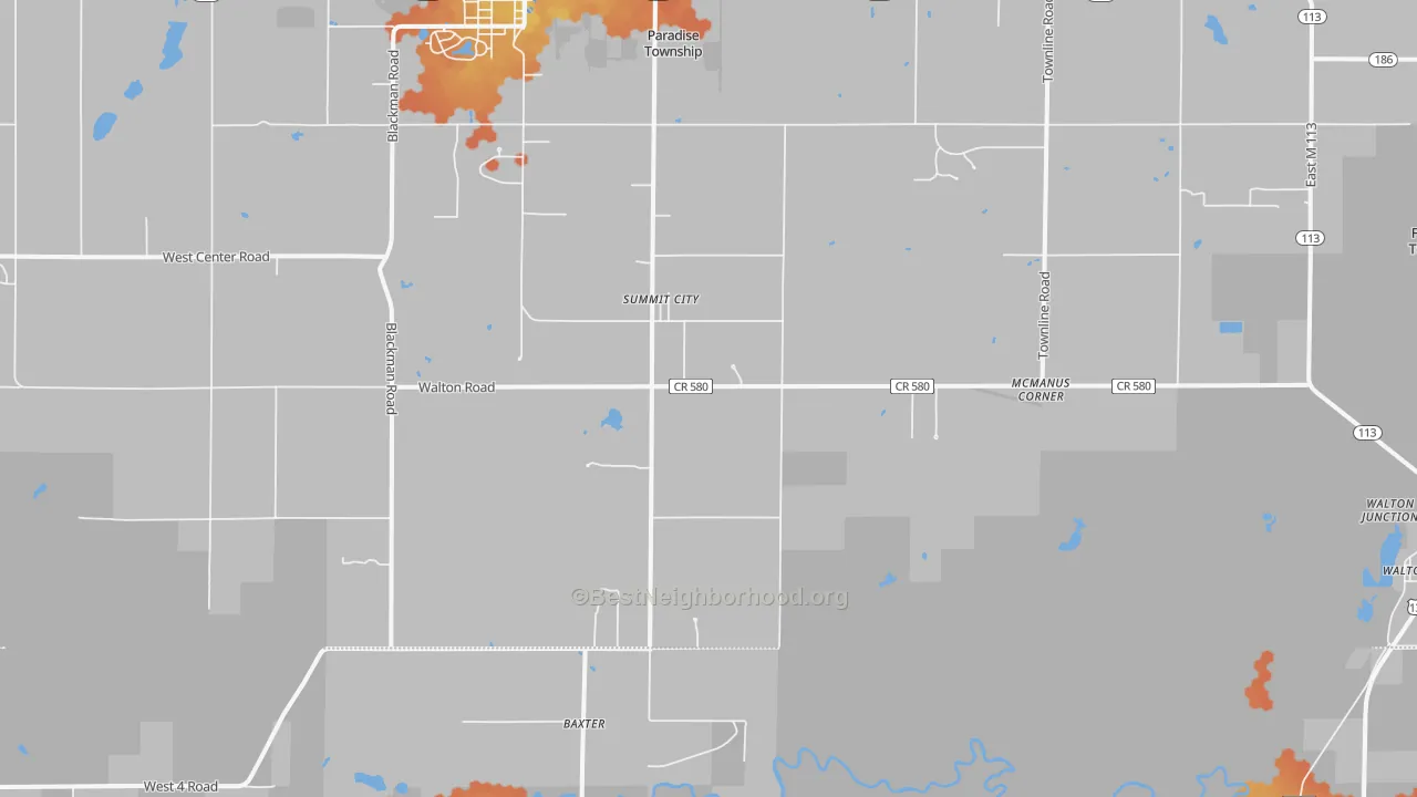 Bike Grade map of Summit City, MI