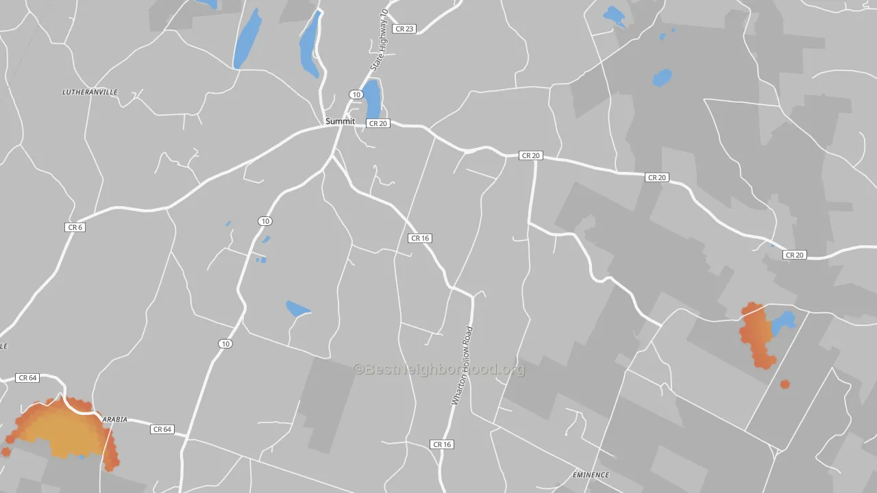 Bike Grade map of Summit, NY
