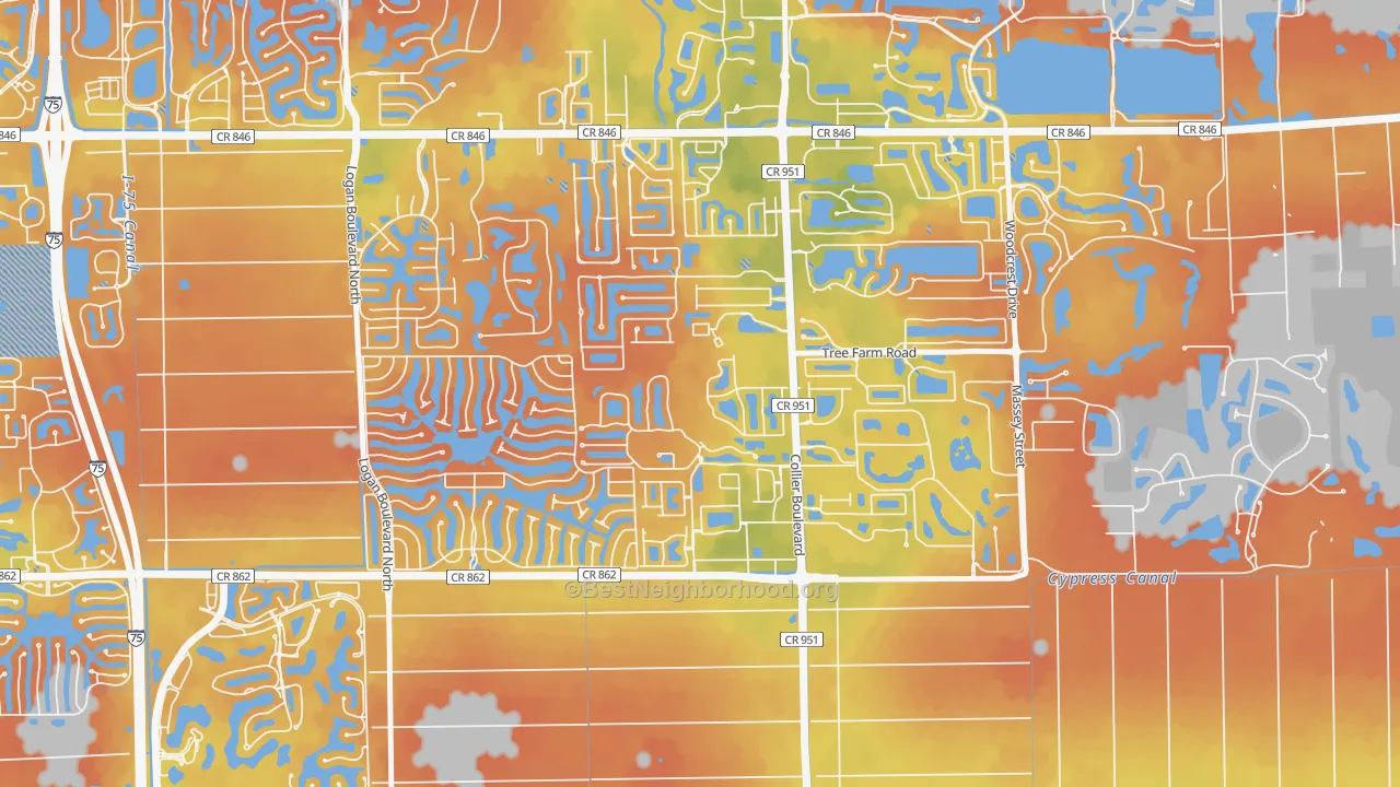 Bike Grade map of Summit Place in Naples, Naples, FL