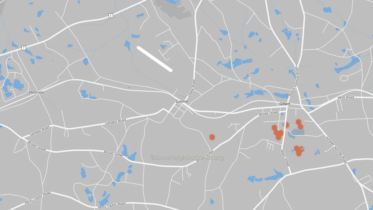 Bike Grade map of Summit, SC