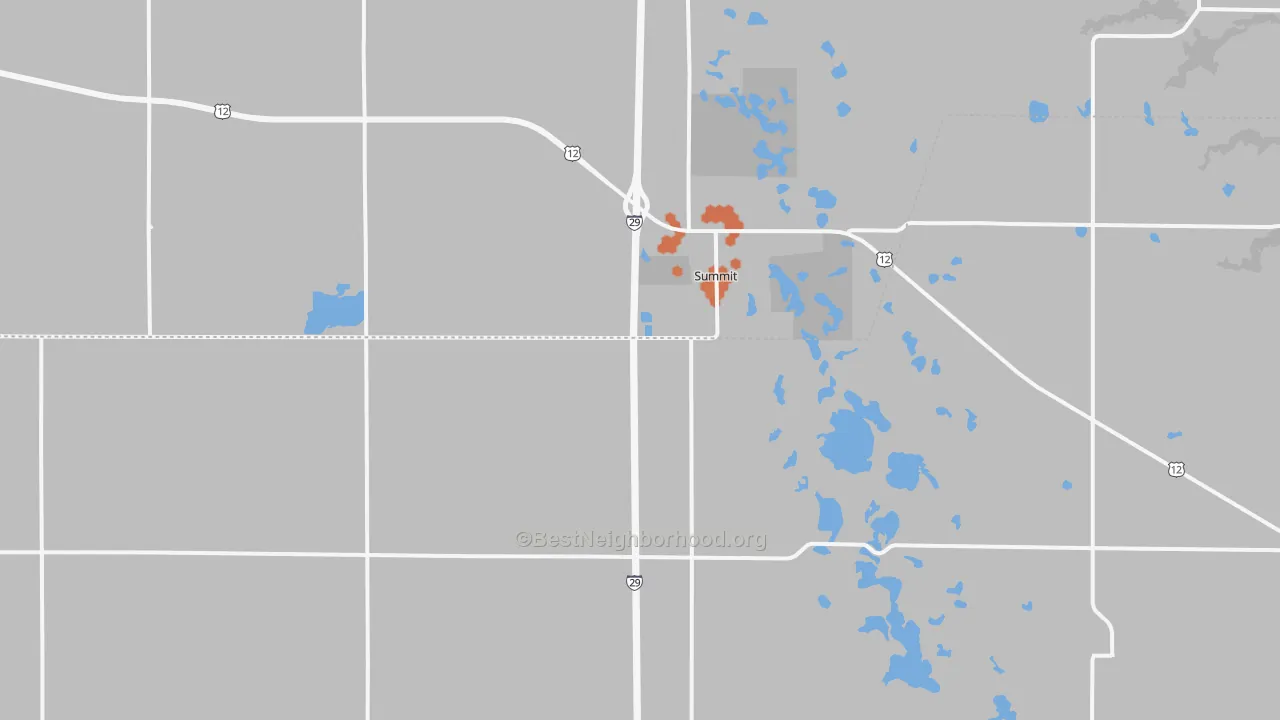 Bike Grade map of Summit, SD