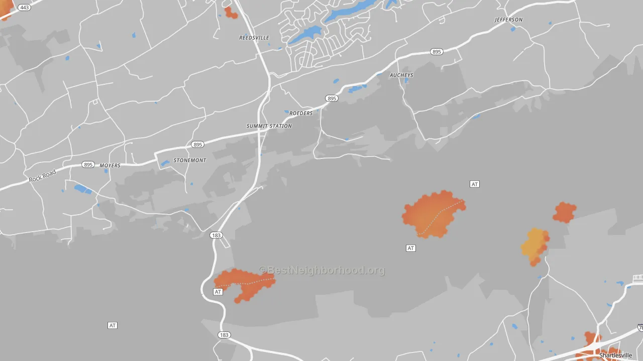 Bike Grade map of Summit Station, PA