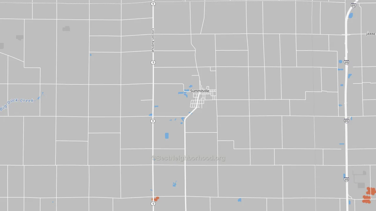Bike Grade map of Summitville, IN