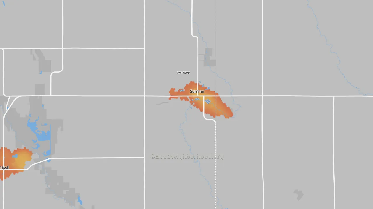 Bike Grade map of Sumner, IA