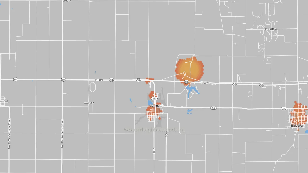 Bike Grade map of Sumner, IL