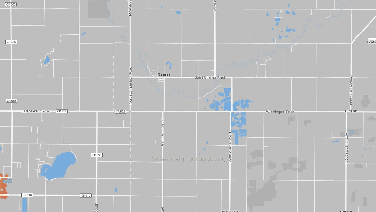 Bike Grade map of Sumner, MI