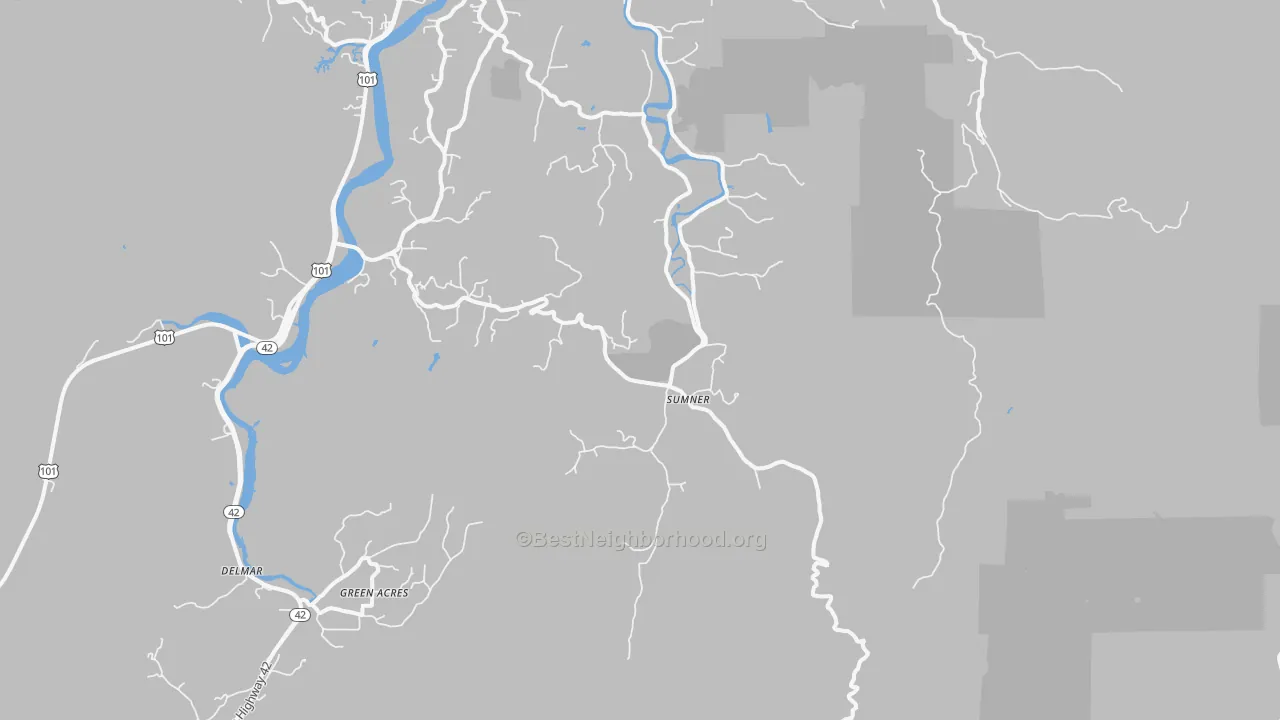 Bike Grade map of Sumner, OR
