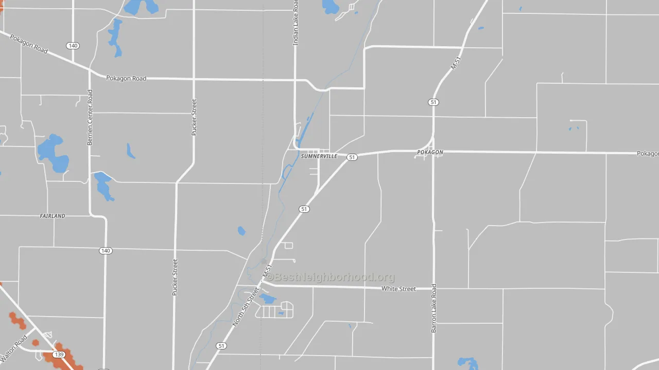Bike Grade map of Sumnerville, MI
