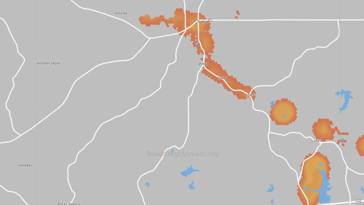 Bike Grade map of Sumrall, MS