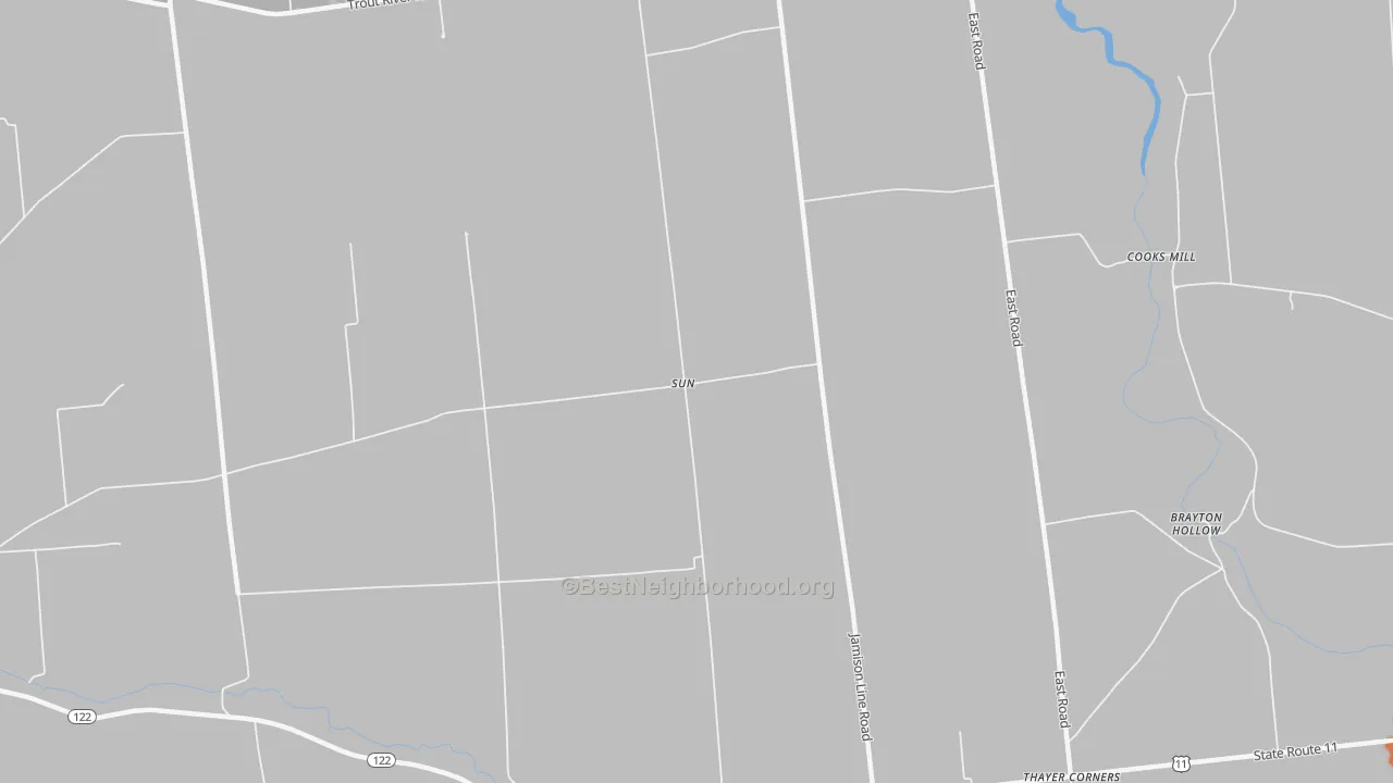 Bike Grade map of Sun, NY