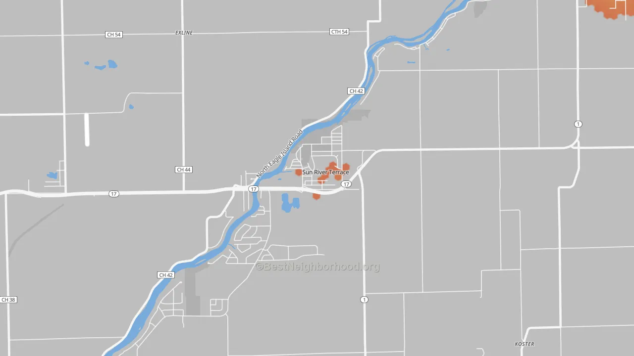 Bike Grade map of Sun River Terrace, IL
