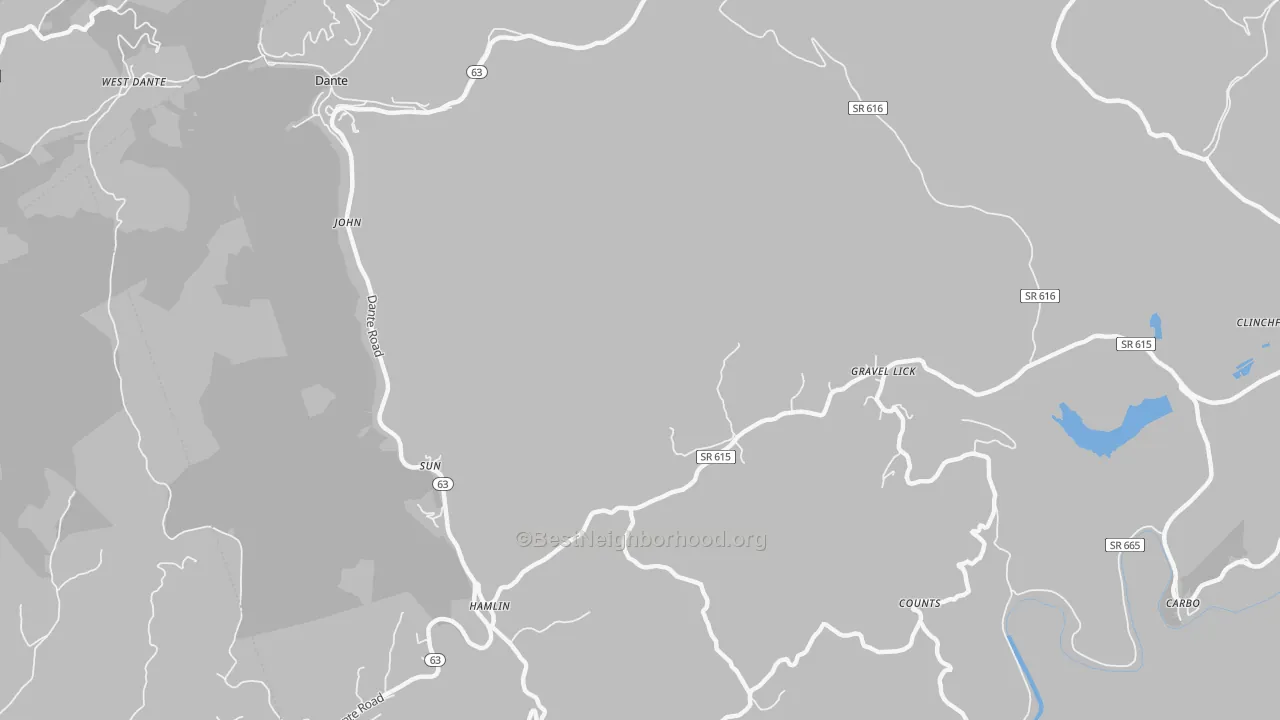 Bike Grade map of Sun, VA