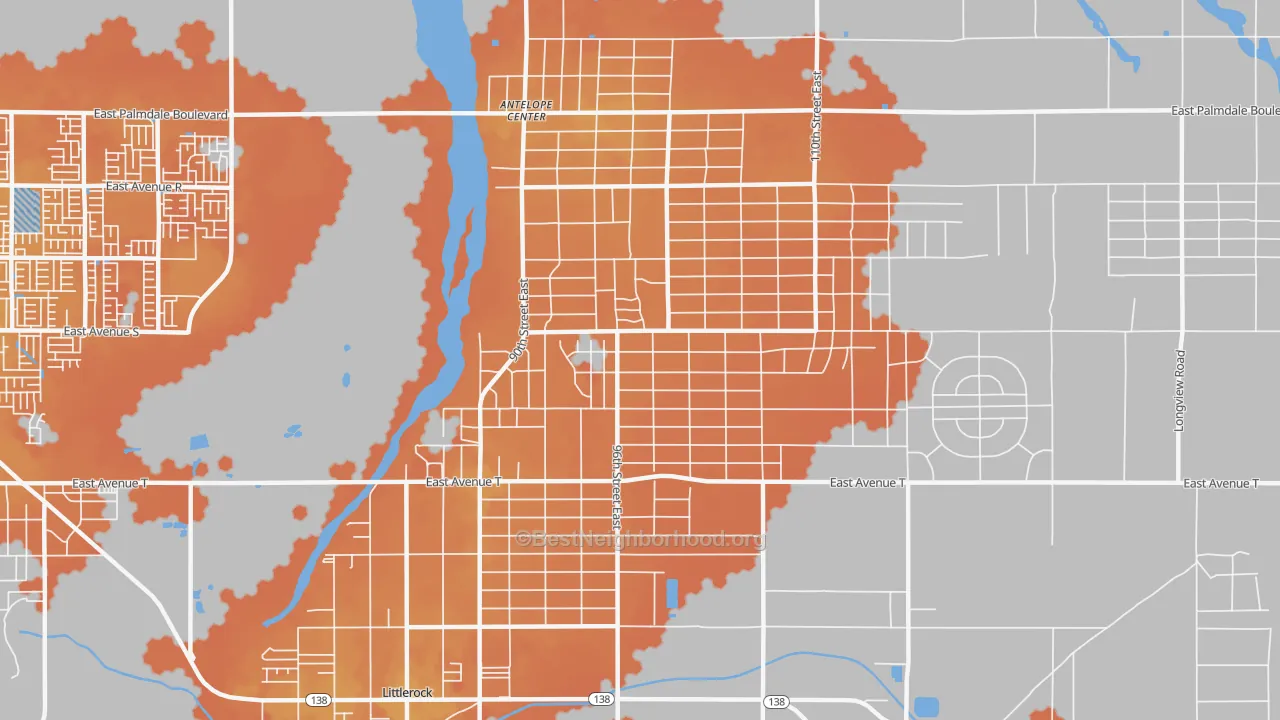 Bike Grade map of Sun Village, CA