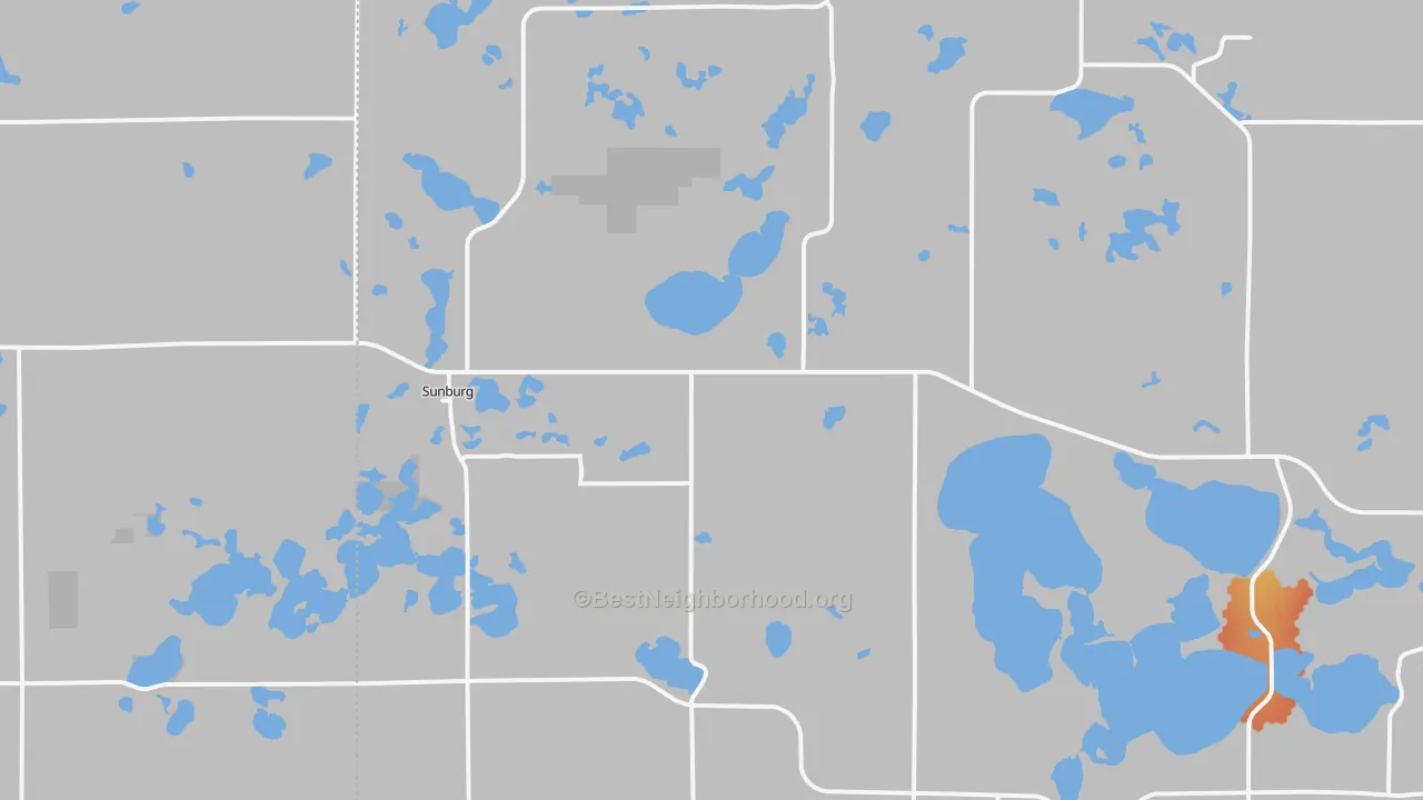 Bike Grade map of Sunburg, MN