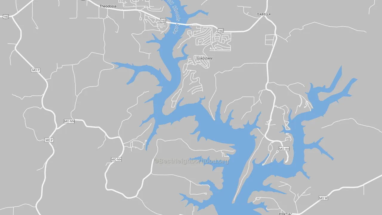 Bike Grade map of Sundown, MO