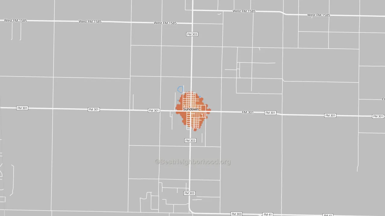 Bike Grade map of Sundown, TX