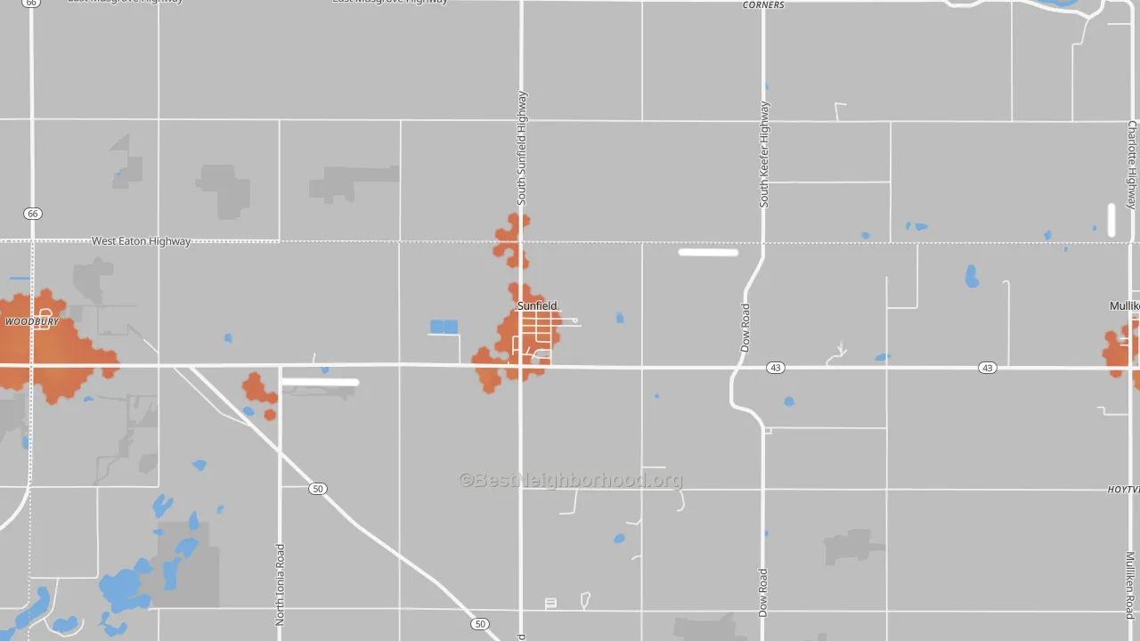 Bike Grade map of Sunfield, MI