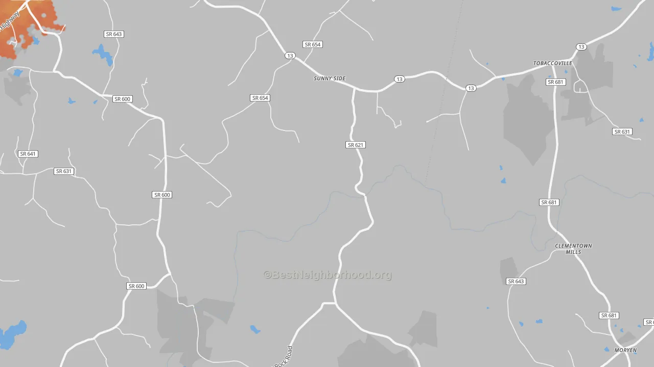 Bike Grade map of Sunny Side, VA