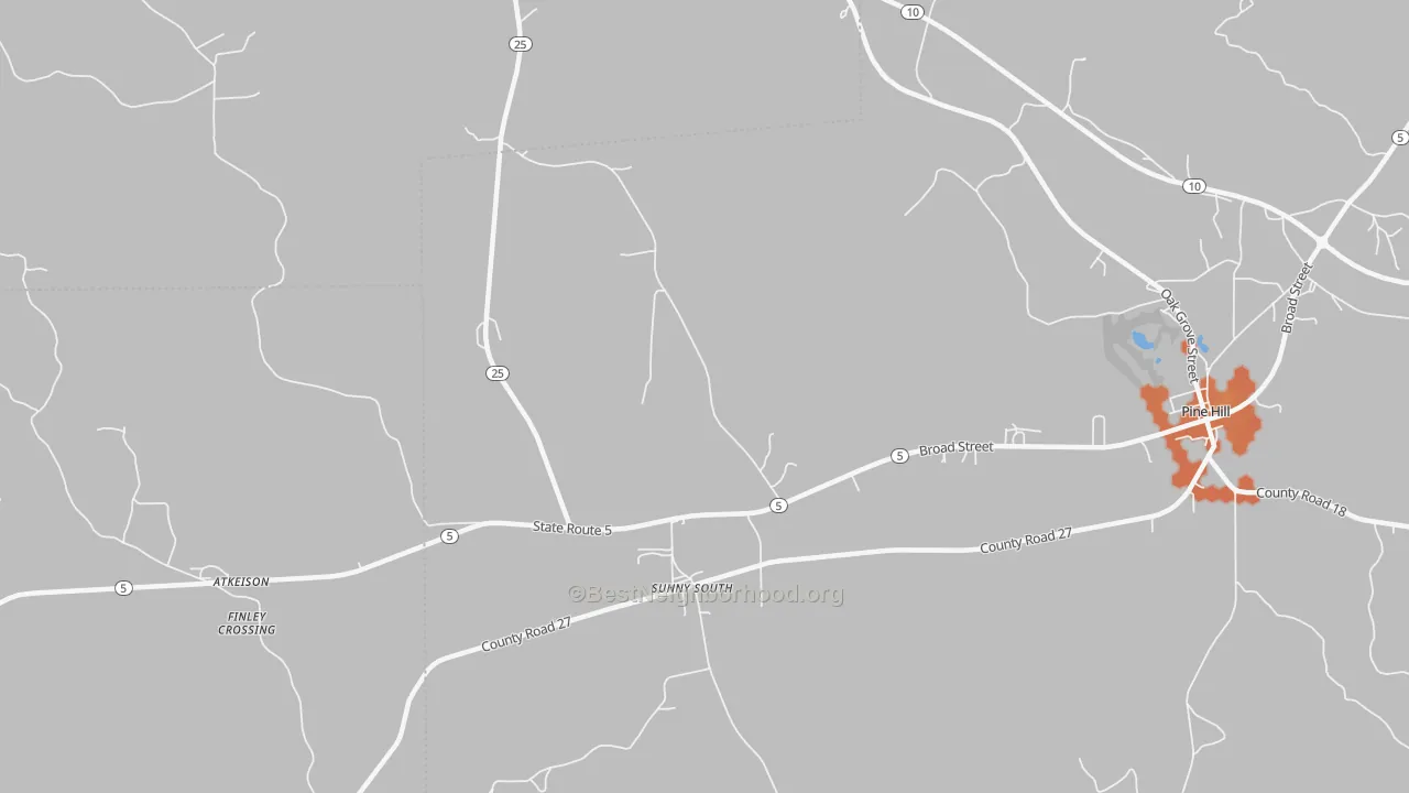 Bike Grade map of Sunny South, AL