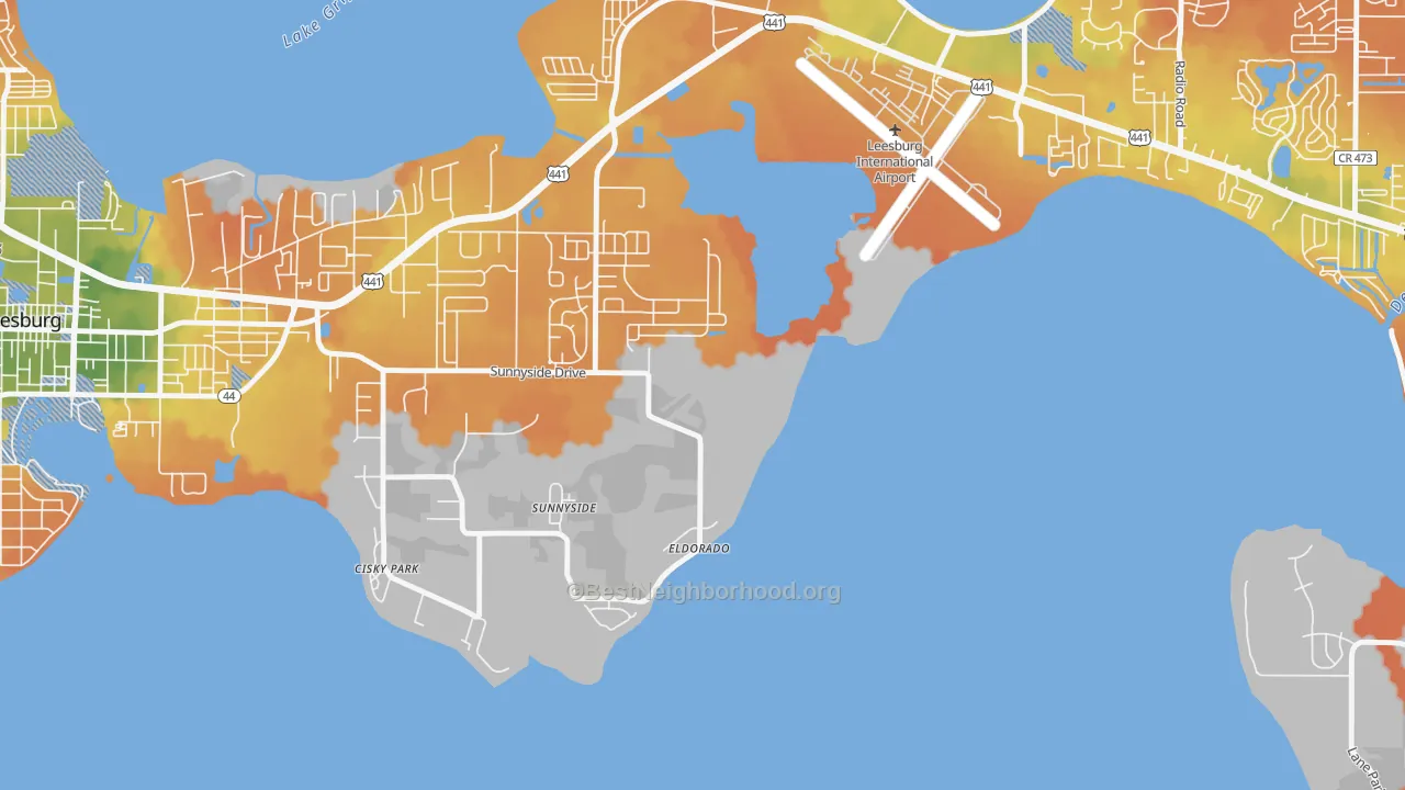 Bike Grade map of Sunnyside, FL