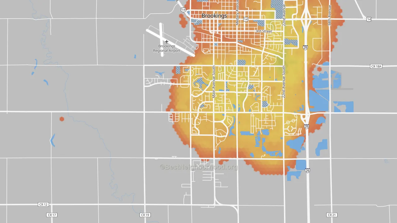 Bike Grade map of Sunnyview, SD