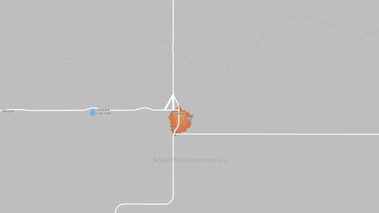 Bike Grade map of Sunray, TX