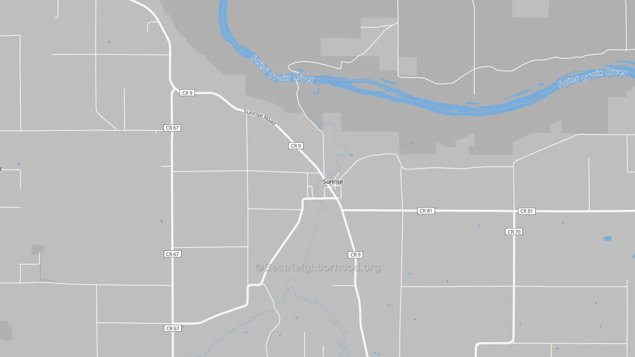 Bike Grade map of Sunrise, MN