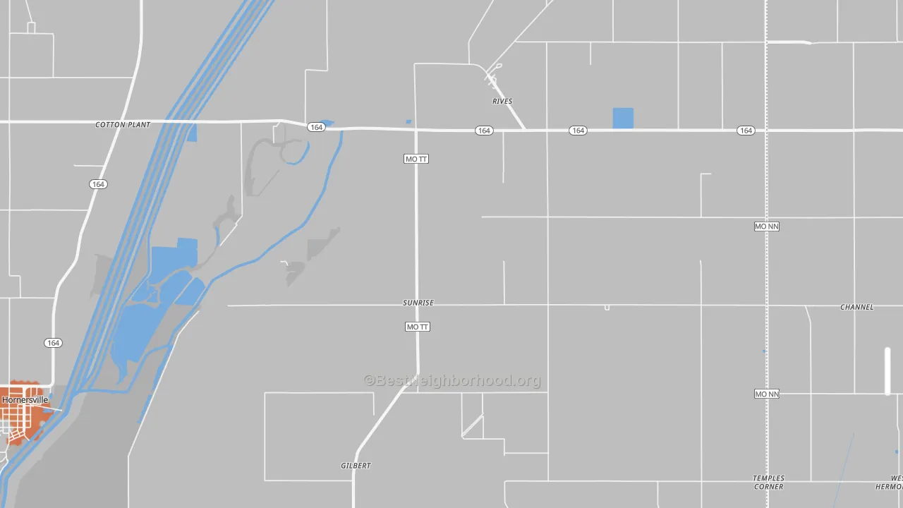 Bike Grade map of Sunrise, MO