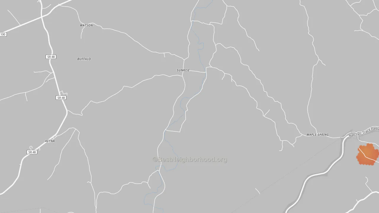 Bike Grade map of Sunrise, TN