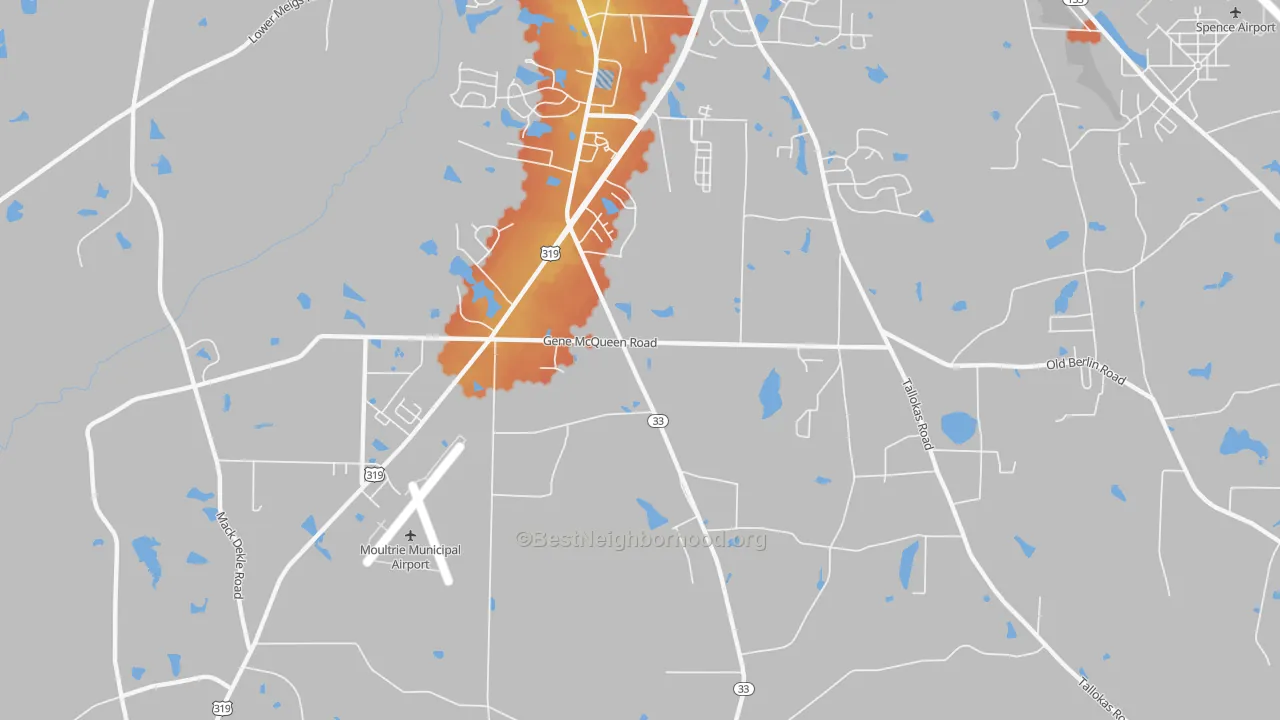 Bike Grade map of Sunset, GA
