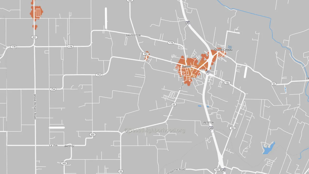 Bike Grade map of Sunset, LA