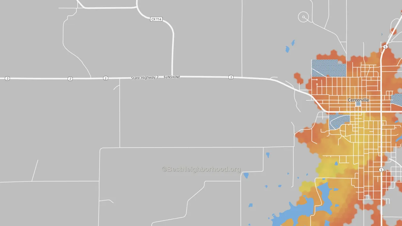 Bike Grade map of Sunshine, IA