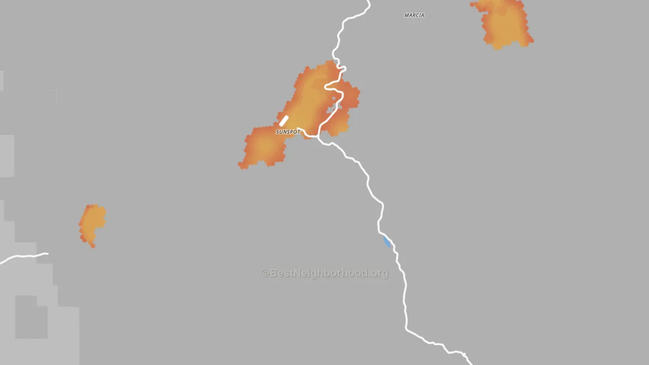 Bike Grade map of Sunspot, NM
