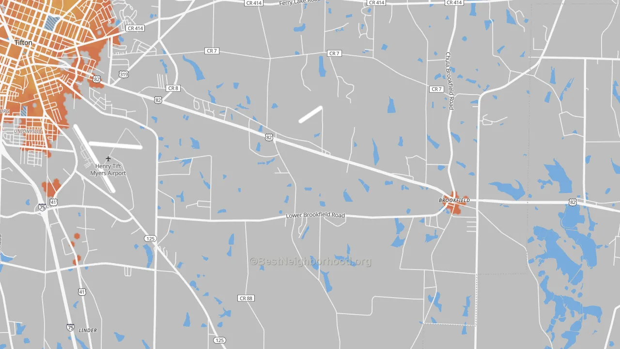 Bike Grade map of Sunsweet, GA
