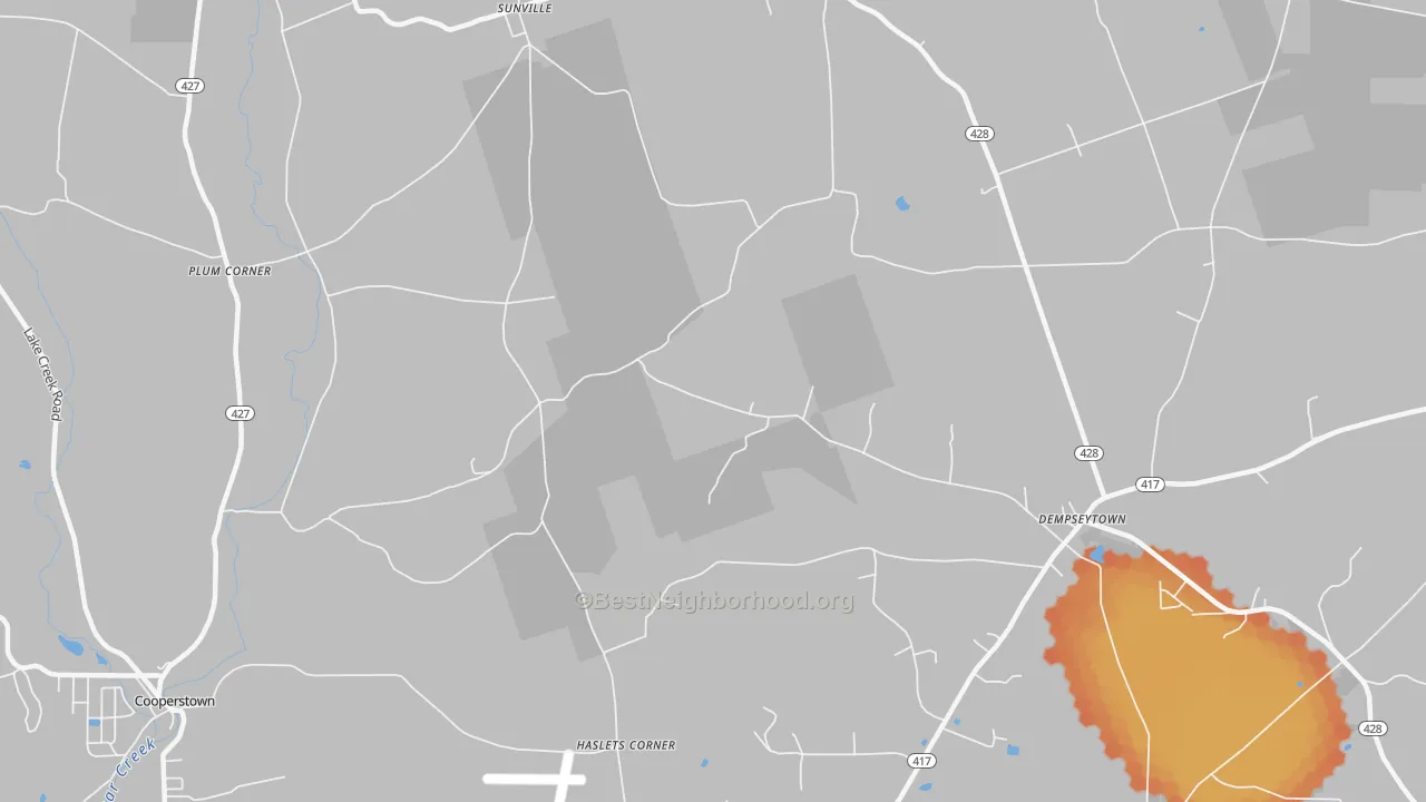 Bike Grade map of Sunville, PA