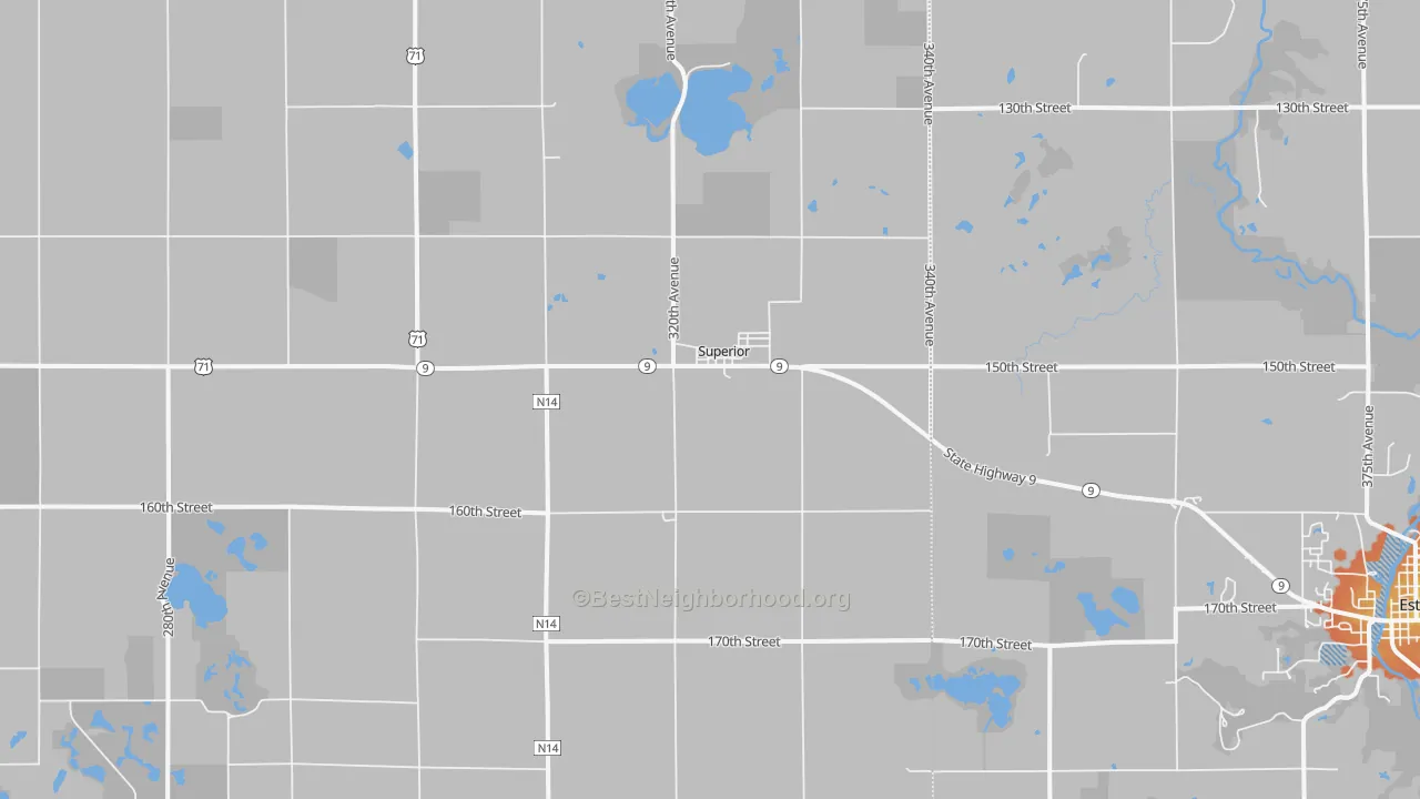 Bike Grade map of Superior, IA