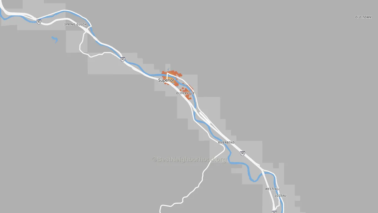 Bike Grade map of Superior, MT