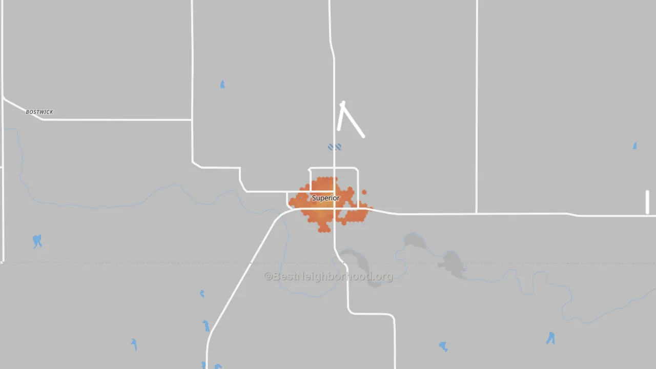 Bike Grade map of Superior, NE