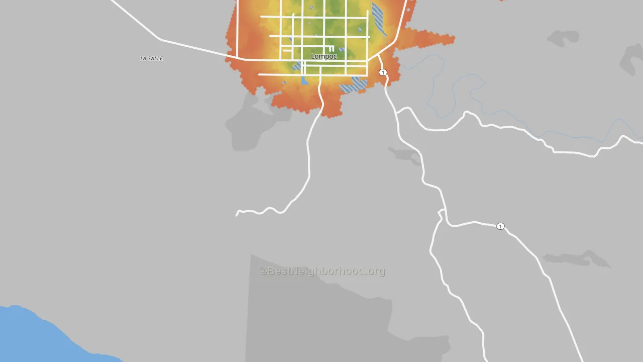 Bike Grade map of Surf, CA