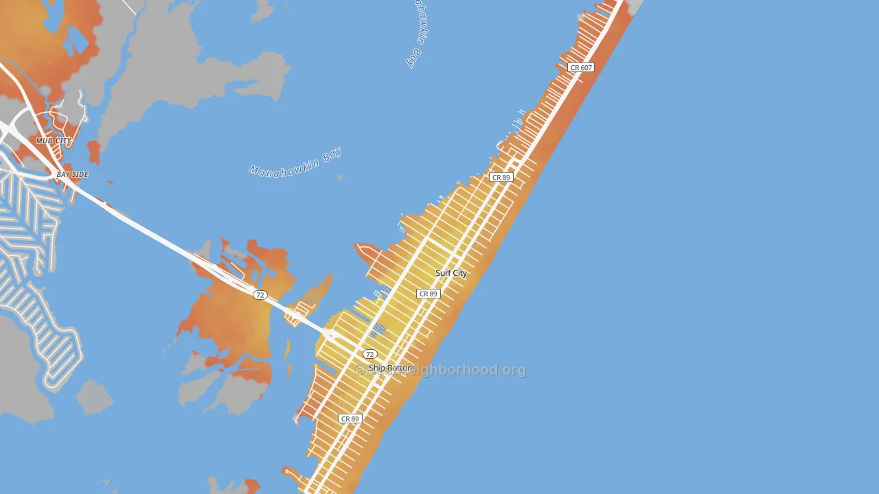 Bike Grade map of Surf City, NJ