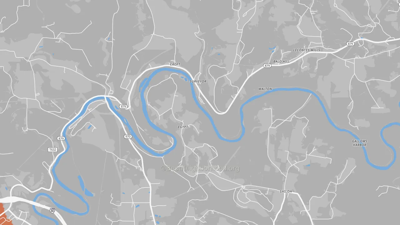 Bike Grade map of Surveyor, PA