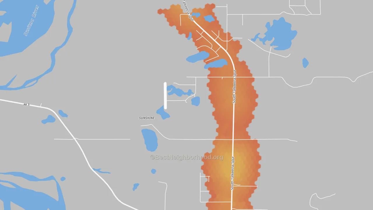Bike Grade map of Susitna North, AK